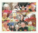Sellos de Africa - Santo Tom� y Principe -  Hoja Bloque - Papa Benedicto XVI