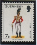 Stamps United Kingdom -  Uniformes Militares: Oficial del regimiento oriental, 1822