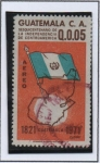Stamps : America : Guatemala :  Bandera y Mapa d