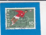 Stamps Switzerland -  Futbolista haciendo un cabezado
