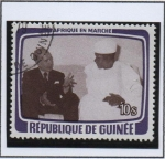 Stamps Guinea -  Visita d' Pres. Valery Giscard : en Conferencia