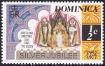 Stamps : America : Dominica :  Aniversario de Plata, Isabel II