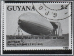 Sellos de America - Guyana -  Naval Airship LZ 92 1916