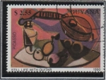 Stamps Guyana -  Pintores: Guitarra, Picasso