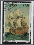 Sellos de America - Guyana -  Barcos: Galeon 1588