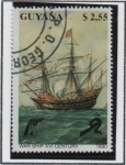 Stamps Guyana -  Barcos: Buque d' Gerra siglo 16