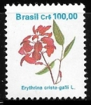 Stamps Brazil -  Flora Brasilera = Erytrina crista