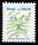 Sellos de America - Brasil -  Flora Brasilera = Jacaranda mimosifolia