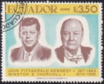 Sellos de America - Ecuador -  Kennedy y Churchill