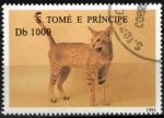 Sellos de Africa - Santo Tom� y Principe -  Gato,Rojo Atigrado Pelo Corto.
