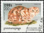 Sellos del Mundo : Asia : Camboya : Gato, Pliegue escocés.