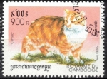 Stamps Cambodia -  Gato Cymric.