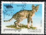 Sellos del Mundo : Asia : Camboya : Gato, Devon Rex.
