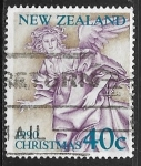 Stamps New Zealand -  Navidad 1990 - Angel