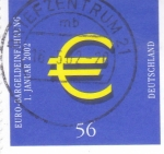 Stamps : Europe : Germany :  Símbolo de moneda para el euro