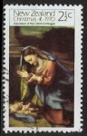 Stamps New Zealand -  Navidad 1970 - Adoración del Niño Jesus por Antonio Correggio