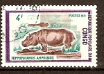 Sellos del Mundo : Africa : Rep�blica_del_Congo : Hipopótamo