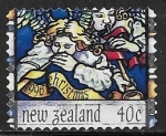 Stamps New Zealand -  Navidad 1990 - Ángeles con trompetas