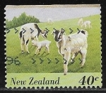 Stamps New Zealand -  Goat (Capra aegagrus hircus)