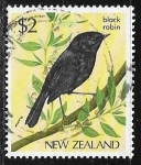 Stamps New Zealand -  Aves - Black Robin