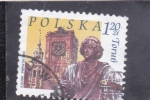 Stamps Poland -  Torres del Ayuntamiento Viejo, Estatua de N. Copérnico, Torun