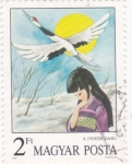 Stamps : Europe : Hungary :  La Grulla Blanca, de Japón