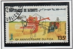 Stamps : Africa : Djibouti :  10 Aniv. fondo d