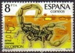 Stamps Spain -  ESPAÑA 1979 2533 Sello VIII Fauna. Invertebrados. Escorpión Usado