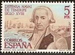 Stamps Spain -  ESPAÑA 1979 2536 Sello Nuevo Defensa Naval de Tenerife Antonio Gutierrez