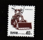 Stamps North Korea -  Excavadora