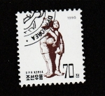Stamps South Korea -  Niño y niña sosteniendo un balón