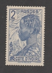 Stamps Ivory Coast -  Peinado tradicional mujer baloué