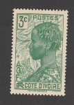 Stamps : Africa : Ivory_Coast :  Peinado tradicional mujer baloué