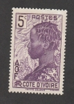 Stamps Ivory Coast -  Peinado tradicional mujer eboué