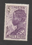 Stamps : Africa : Ivory_Coast :  Peinado tradicional mujer eboué