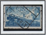 Stamps Spain -  Locomotora y Castillo d' l' Mota