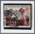 Stamps Spain -  Conmemoraciones Centenarias d' San Sebastián: Incendio 1813