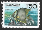Sellos de Africa - Tanzania -  328 - Pez Mariposa