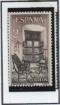Stamps Spain -  Monasterio d' Yute: Habitación d' Carlos I