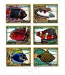 Stamps Bahrain -  PECES TROPICALES 