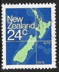 Stamps New Zealand -  Mapa de Nueva Zelandia