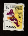 Stamps Poland -  Campeonato auropeo y mundial de hockey sobre hielo