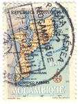Stamps Mozambique -  mapa