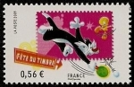 Sellos de Europa - Francia -  Fiesta del sello - Looney Tunes - silvestre y piolín