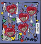Stamps France -  Corazones - 120 aniversario  moda  Jeanne Lanvin - HB