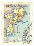 Stamps Mozambique -  mapa