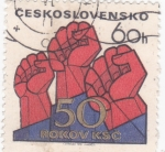 Stamps Czechoslovakia -  puños levantados