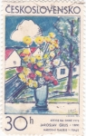 Sellos de Europa - Checoslovaquia -  Flores en la ventana, de Jaroslav Grus (1972)