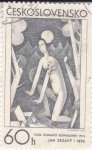 Stamps Czechoslovakia -  Luna en busca de lirios del valle, de Jan Zrzavy