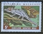 Sellos de Africa - Madagascar -  Chameleo nasatus - Male